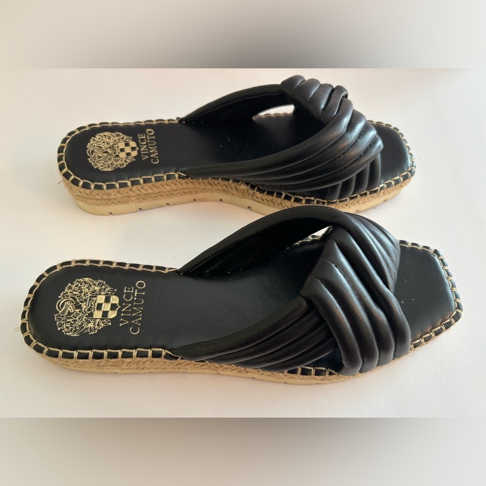 Vince Camuto Black Espadrille Platform Sandals Women’s Size 8.5 - Picture 4 of 9